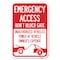 Signmission Emergency Access Dont Block Gate Unaut Heavy-Gauge Aluminum Sign, 12" x 18", A-1218-24112 A-1218-24112 - alternate 1
